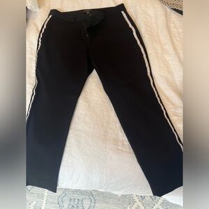 Banana republic black slacks, white stripe on sides